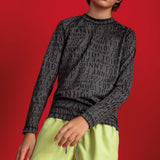 Polera UV Negra Johnny Fox Full Print