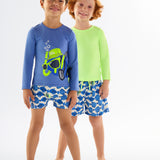 Conjunto de Baño Niño Pez Snorkel Azul UV50+
