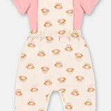 Enterito Jardinera con Body Estampado Perritos – Rosa