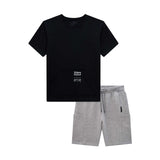 Conjunto niño polera negra + short gris