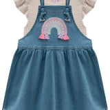 Vestido Arcoíris y Body Rayas