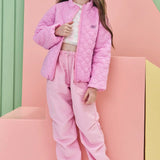 Chaqueta Acolchada Rosa Corazones