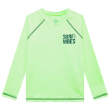 Polera UV Surf Vibes Verde Neón Niños