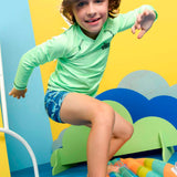 Polera UV Surf Vibes Verde Neón Niños