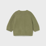 Cardigan Bebé Tejido Color Aceituna Cuello Redondo