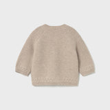Cardigan Bebé Tejido Color Cereal Cuello Redondo