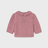 Chaleco Tejido Blush Bebé Cuello Volante