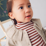 Chaqueta Punto Arena Cuello Volante