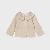 Chaqueta Punto Arena Cuello Volante