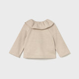 Chaqueta Punto Arena Cuello Volante