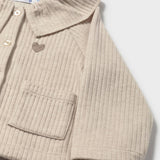 Chaqueta Punto Arena Cuello Volante
