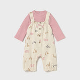 Conjunto Jardinera Bebé Animalitos Rosa 2 Piezas