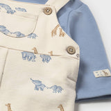 Conjunto Jardinera Bebé Animalitos Blue 2 Piezas