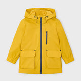Impermeable Unisex Infantil Mostaza Interior Polar