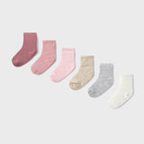 Set 6 Calcetines Rosa Bebé