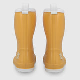 BOTA DE AGUA AMARILLA MOSTAZA RIBETE BLANCO