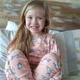 Pijama Largo Algodón Perros Rosado