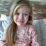 Pijama Largo Algodón Perros Rosado