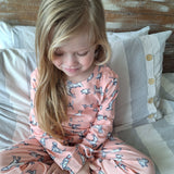 Pijama Largo Algodón Perros Rosado