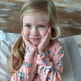 Pijama Largo Algodón Perros Rosado