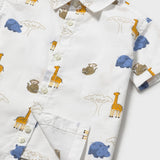 Camisa Manga Corta Niño Estampado Safari