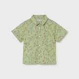 Camisa Manga Corta Niño Estampado Camaleones Matcha