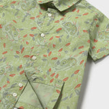 Camisa Manga Corta Niño Estampado Camaleones Matcha