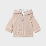 Cortaviento Reversible Blanco Rayas Beige Bebé