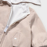 Cortaviento Reversible Blanco Rayas Beige Bebé