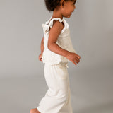 Conjunto Pantalón Largo Crudo Crochet Niña