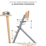 Silla de comer evolutiva LIVY 4 en 1 Wood + Mecedora Calmee - KinderKraft