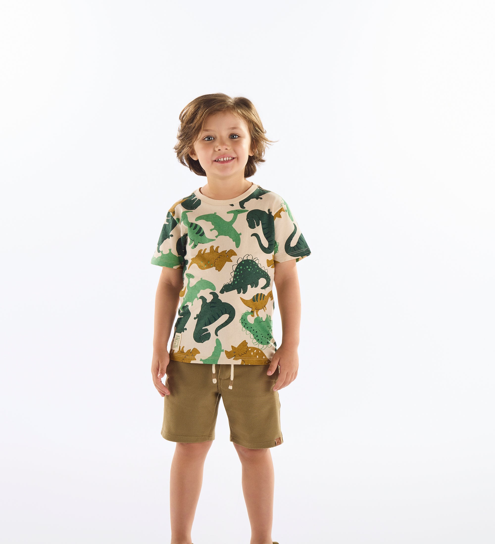 Polera Niño Dinosaurios - Verde y Azul