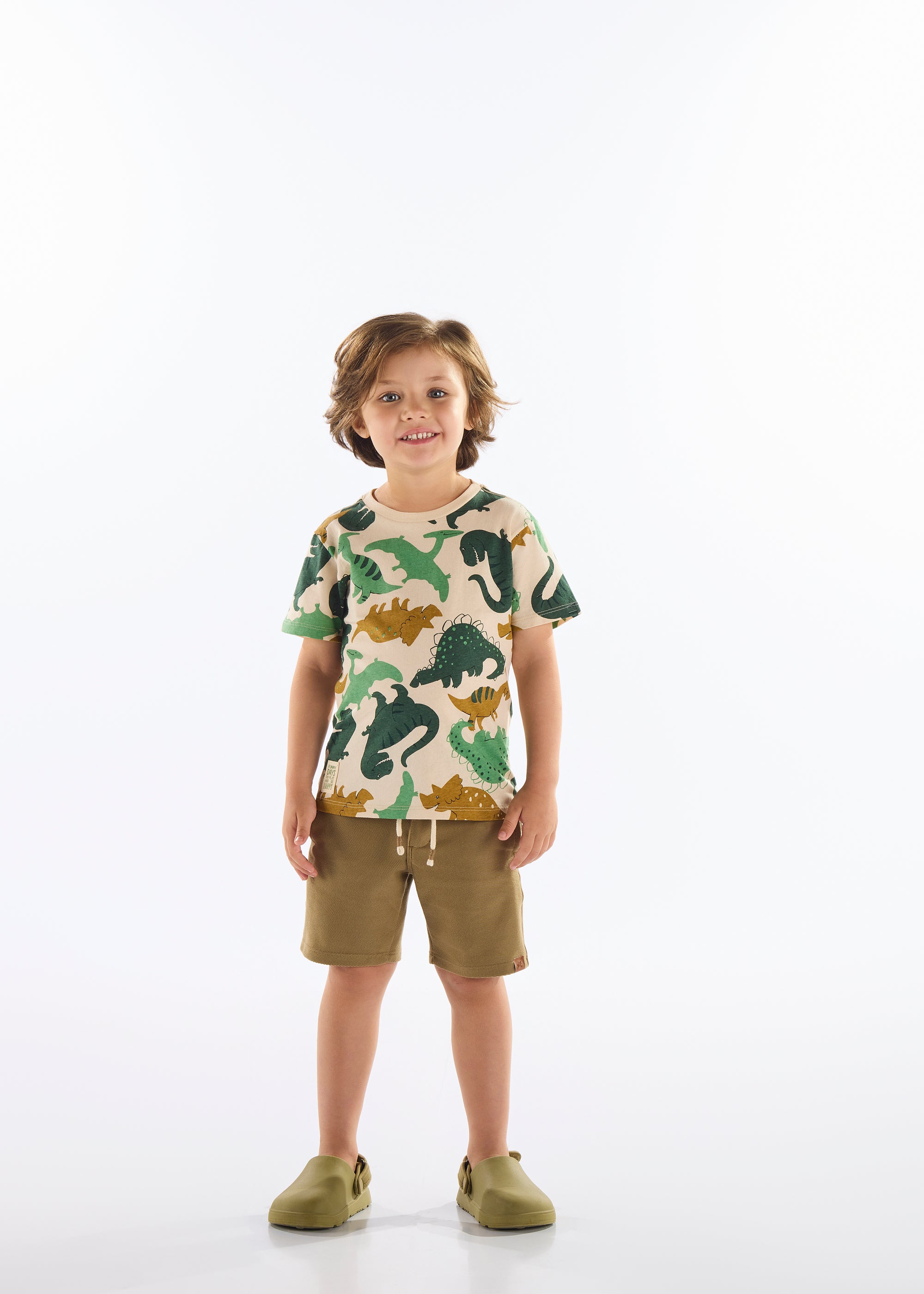 Polera Niño Dinosaurios - Verde y Azul