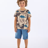 Polera Niño Dinosaurios - Verde y Azul