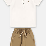 Conjunto Niño Clásico Blanco y Beige
