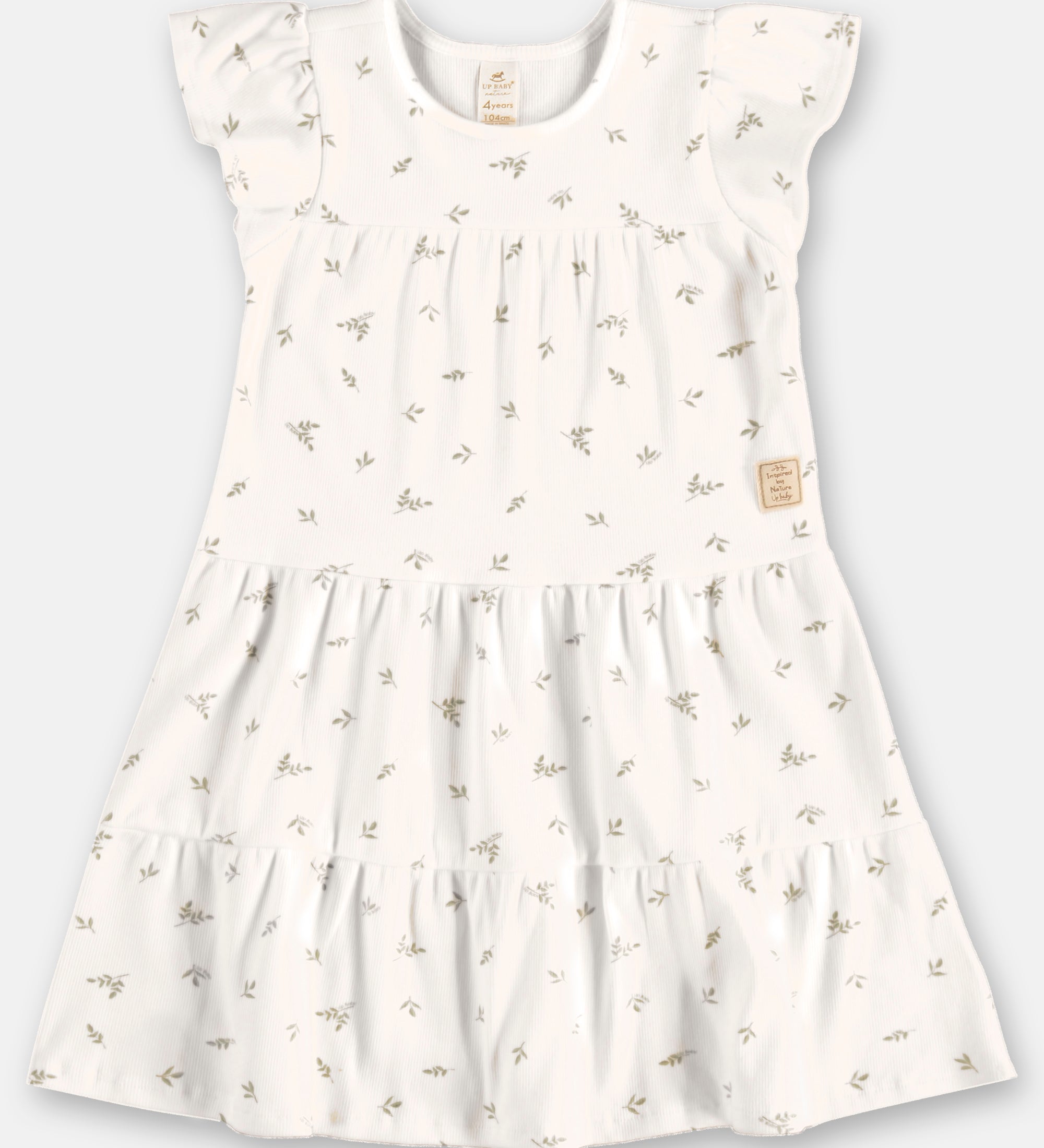 Vestido Infantil Volados Floral – Verde, Rosa y Blanco