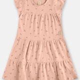 Vestido Infantil Volados Floral – Verde, Rosa y Blanco