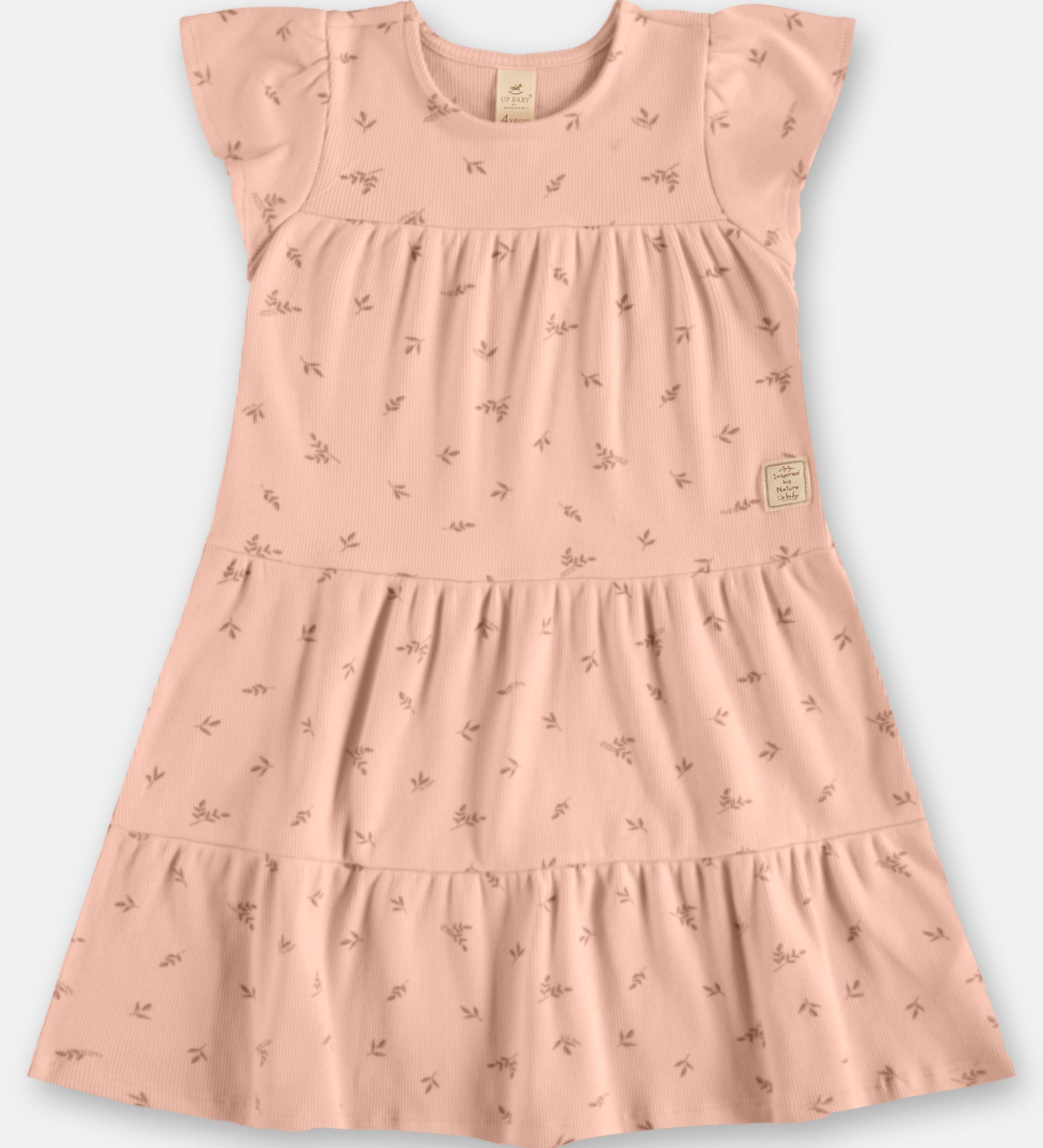 Vestido Infantil Volados Floral – Verde, Rosa y Blanco
