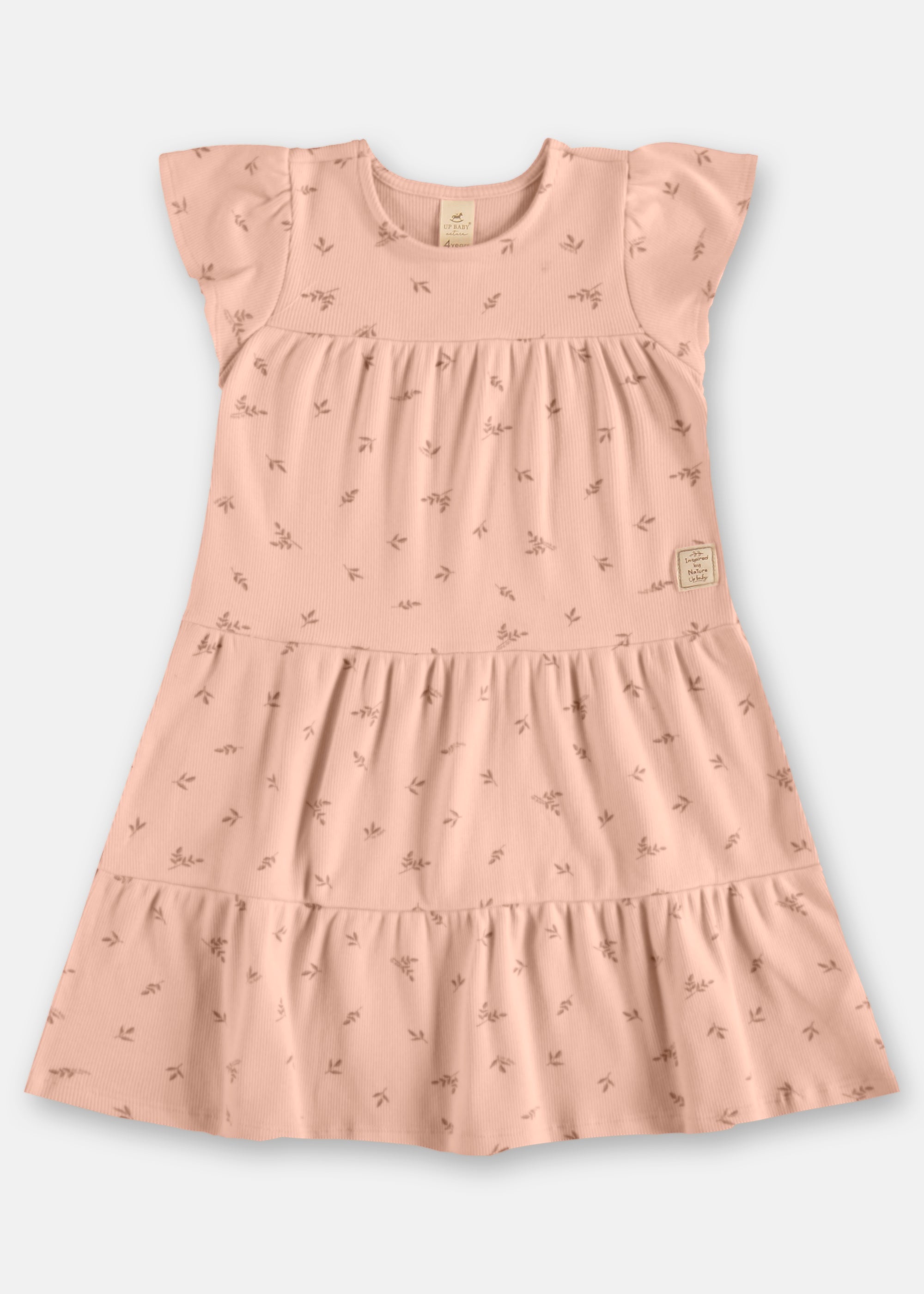 Vestido Infantil Volados Floral – Verde, Rosa y Blanco