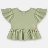 Conjunto Niña Blusa Volados y Short – Rosa y Verde