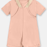 Jardinera Unisex de Algodón con Polera – Rosa y Verde