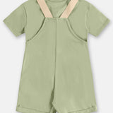 Jardinera Unisex de Algodón con Polera – Rosa y Verde