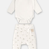 Conjunto Newborn Unisex 100% Algodón – Body + Pantalón “Hello World”