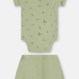 Conjunto Bebé Unisex Verde – Body y Short 100% Algodón