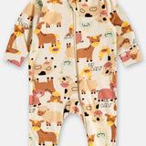 Pijama Enterito Bebé Algodón Estampado Granja