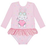 Conjunto Traje de Baño UV50 Conejo con Tutu Rosa