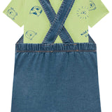 Body Manga Corta y Overol Denim