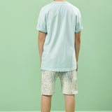 Short Estampado Hojas Tropicales Crudo