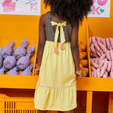 Vestido Smock Amarillo Neón