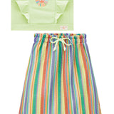 Conjunto Falda Larga Rayas y Crop Top